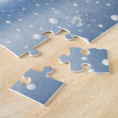 雪がペンギンやトナカイで森を覆った ジグソーパズル (側面)