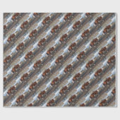 雪が付いている冬草原のHerefordの子牛 ラッピングペーパー (フラット)