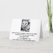 雪が付いている枝の夜のリス シーズンカード (裏面)