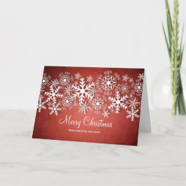雪が付いている美しく名前入りなクリスマスカード シーズンカード