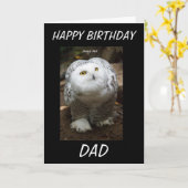 雪が多いフクロウのバースデー・カード カード (黄色い花)