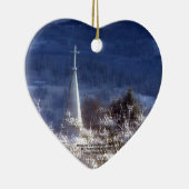 雪が多い教会尖塔 セラミックオーナメント (右)