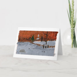 雪が多い景色のメッセージカード(挨拶)の居心地のよい家 カード
