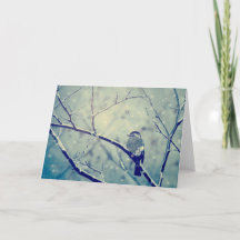 雪が多い枝のすずめ