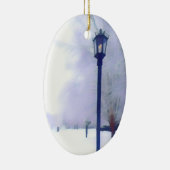 雪が多い通りのガスランプ セラミックオーナメント (右)