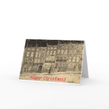 雪が多い通り場面のクリスマスカード