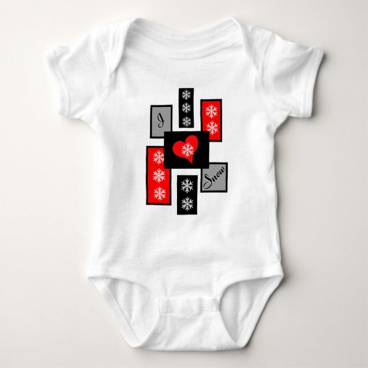 雪が大好き ベビーボディスーツ (正面)