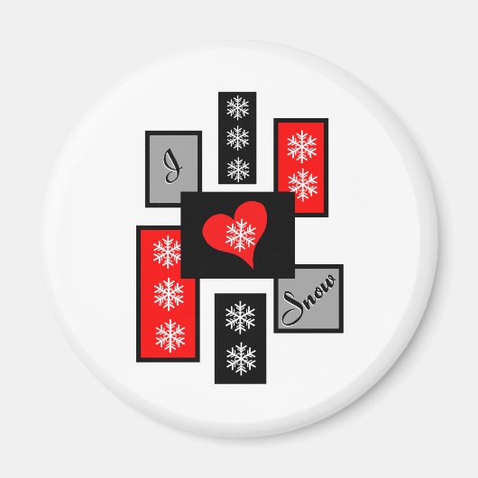 雪が大好き マグネット (正面)