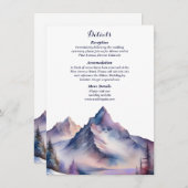 雪が山の風景を覆結婚った エンクロージャーカード (正面/裏面)