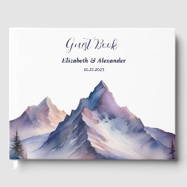 雪が山の風景を覆結婚った ゲストブック