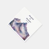 雪が山の風景を覆結婚った スタンダードカクテルナプキン (角)