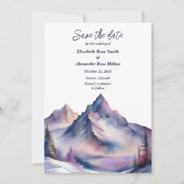 雪が山の風景を覆結婚った セーブザデート