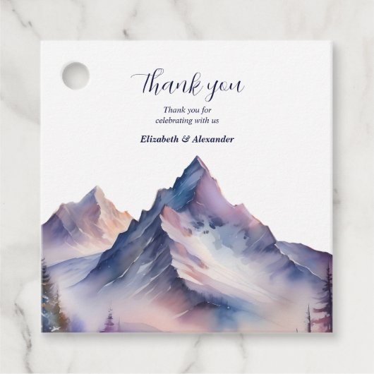 雪が山の風景を覆結婚った フェイバータグ (正面)