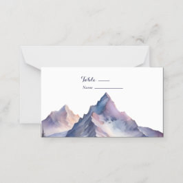 雪が山の風景を覆結婚った プレイスカード