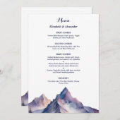 雪が山の風景を覆結婚った メニュー (正面/裏面)