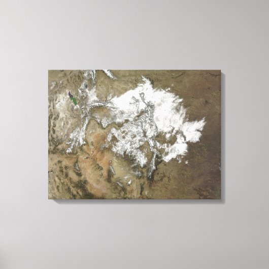 雪が州のロッキー山脈を覆統一されたう キャンバスプリント (正面)