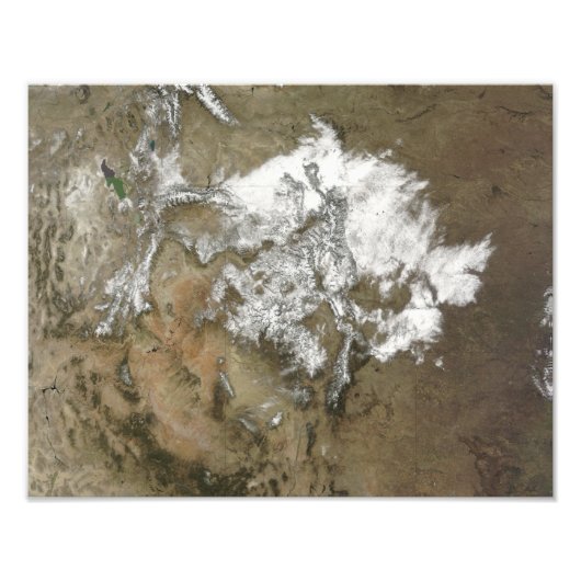 雪が州のロッキー山脈を覆統一されたう フォトプリント            (正面)