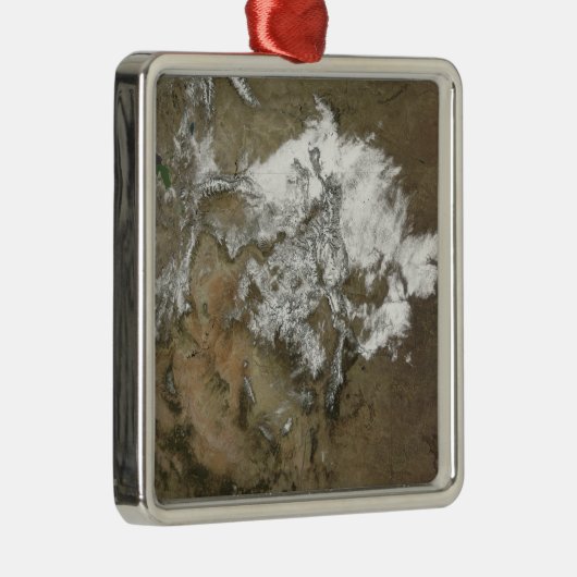 雪が州のロッキー山脈を覆統一されたう メタルオーナメント (右)