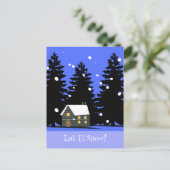 雪が心地よい冬のクリスマスを過パーソナライズされたごす シーズンポストカード (スタンド正面)