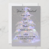 雪が明るく照らされたクリスマスツリー 招待状 (裏面)