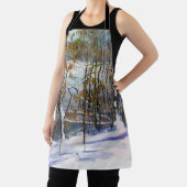 雪が水の色に落絵画ちた エプロン (インサイチュ)