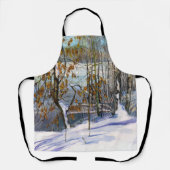 雪が水の色に落絵画ちた エプロン (正面)