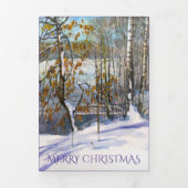 雪が水の色に落絵画ちた 三つ折りクリスマスカード (カバー)