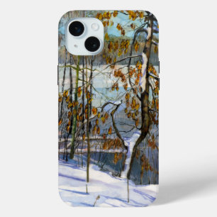 雪が水の色に落絵画ちた iPhone 15 MINIケース