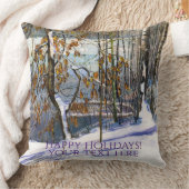 雪が水色に落ちた クッション (ブランケット)