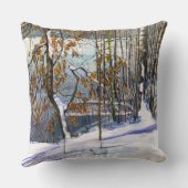 雪が水色に落ちた クッション (裏面)