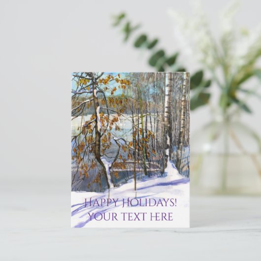 雪が水色に落ちた シーズンポストカード (スタンド正面)