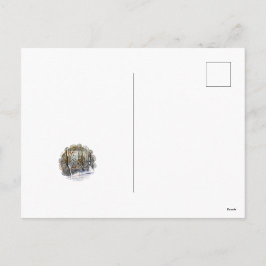 雪が水色に落ちた シーズンポストカード (裏面)