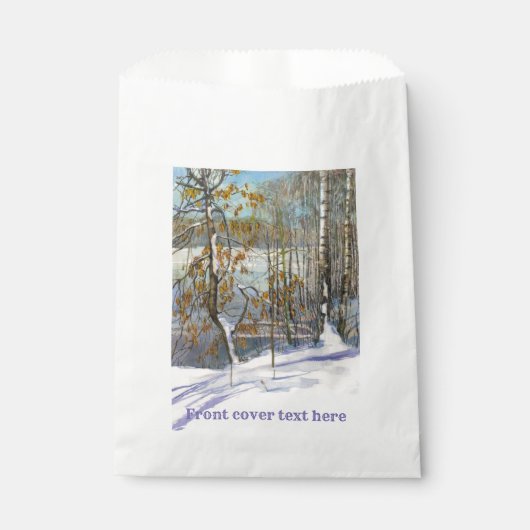 雪が水色に落ちた フェイバーバッグ (正面)