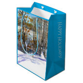 雪が水色に落ちた ミディアムペーパーバッグ (裏面アングル)