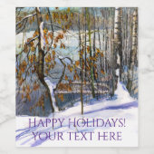 雪が水色に落ちた ワインラベル (シングルラベル)