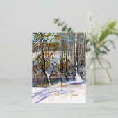 雪が水色に落ちた 箔シーズンポストカード (立ち正面)