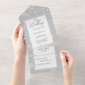 雪が灰色に落ちる オールインワン招待状 (貼ってはがせる)