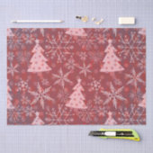 雪が積もったかわいいクリスマスツリー 薄葉紙 (クラフト)