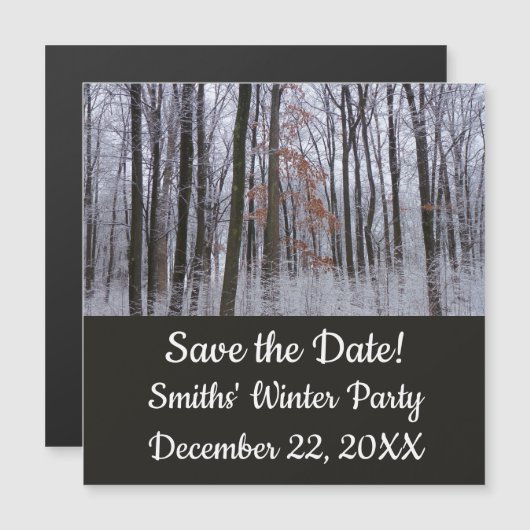 雪が積もった森の冬の風景写真 (正面/裏面)