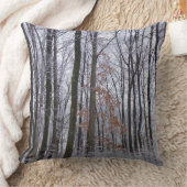 雪が積もった森の冬の風景写真 クッション (ブランケット)