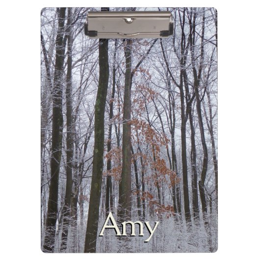雪が積もった森の冬の風景写真 クリップボード (正面)