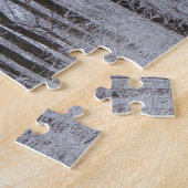 雪が積もった森の冬の風景写真 ジグソーパズル (側面)