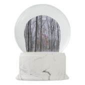 雪が積もった森の冬の風景写真 スノーグローブ (裏面)