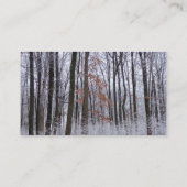 雪が積もった森の冬の風景写真 名刺 (裏面)