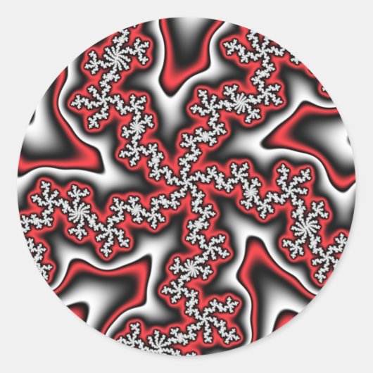 雪が荒れたステッカー ラウンドシール (正面)