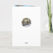 雪が落ちた水の色のホリデーカード シーズンカード (裏面)