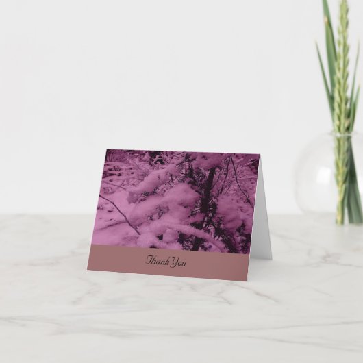 雪が覆われた枝ありがとう サンキューカード (正面)