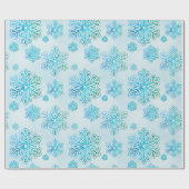 雪が輝く虹色の青 ラッピングペーパー (フラット)