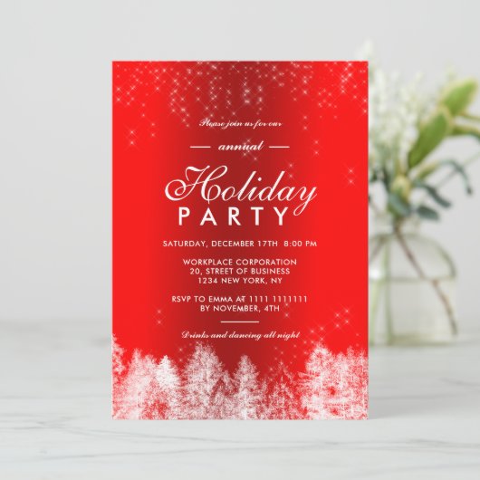 雪が金属性の赤い冬の休日に輝企業のく 招待状 (スタンド正面)