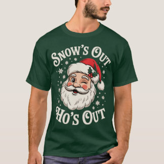 雪が降ったら女の子が出かける Tシャツ